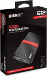 Emtec Dysk zewnętrzny SSD Emtec Portable X200 1TB Czarno-czerwony (ECSSD1TX200)