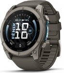 Garmin Smartwatch Garmin Fenix 9 43mm Amoled Tytanowy z silikonowym paskiem w kolorze Pebble szary 010-04761-11 (07537593809910)