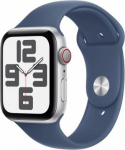 Apple Watch SE GPS + Cellular 40 mm Silver Aluminium Case with Denim Sport Band - M/L