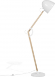Beliani Lampa podłogowa Beliani Lampa podłogowa regulowana drewniana biała HETTON