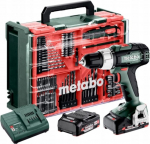 In Win METABO.SB 18 L Mobile workshop + 2 Li-Ion batteries 18V/2.0 Ah with charger SC 30 + 74 elements