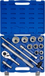 King Tony ZESTAW NASADEK 3/4'' 14cz. KR&Oacute;TKIE 12-kąt. 22-50mm Z GRZECHOTKĄ I AKCESORIAMI, WALIZKA King Tony