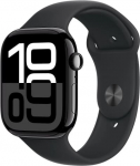 Apple Watch Series 10 GPS 46 mm Jet Black Aluminium Case with Black Sport Band - M/L