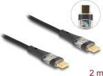 Delock Kabel USB Delock Kabel USB 2.0 do transmisji danych i szybkiego ładowania USB Type-C męski na męski przezroczysty PD 3.0 100 W 2 m
