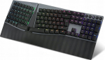 Perixx Klawiatura Perixx Perixx PERIBOARD-835 BR DE, wireless RGB illuminated ergonomic mechanical keyboard - flat brown tactile switches