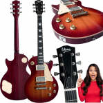 V-Tone VLP1 BS gitara elektryczna 4/4 Les Paul 39'' HH Honey-Wine cutaway klucz imbusowy