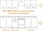 Top E Shop Topeshop KUCHNIA SET 200 BIEL kitchen/dining room furniture set