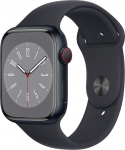 Apple Smartwatch Apple Watch 8 GPS + Cellular 45mm Midnight Alu Sport Czarny (MNK43FD/A)