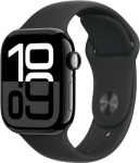 Apple Watch Series 10 GPS 42 mm Jet Black Aluminium Case with Black Sport Band - S/M