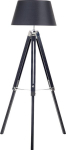 Beliani Lampa podłogowa Beliani Lampa podłogowa drewniana czarna MADEIRA