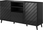 Cama Meble ABETO chest of drawers 150x42x82 gloss black/black