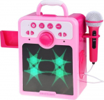 Jokomisiada Muzyczny głośnik r&oacute;żowy Boombox dla dzieci z mikrofonem IN0166