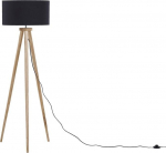 Beliani Lampa podłogowa Beliani Lampa podłogowa drewniana czarna NITRA