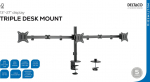 Deltaco Triple Desk Mount, tilt, swivel, rotate, 13-27'', 7 kg