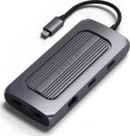 Satechi Multiport Adapter USB-C (2x USB-C, 2x USB-A, 2x 4K HDMI, czytnik kart micro/SD, Ethernet) (gwiezdna szarość)