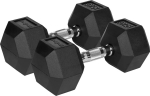 Rebel ACTIVE Rubber-coated cast iron dumbbells 2x15 kg