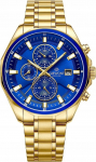 Giewont Zegarek Giewont Zegarek Męski Chronograph Sapphire Złoto Niebieski GW7290-B6
