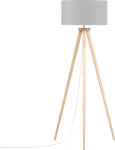 Beliani Lampa podłogowa Beliani Lampa podłogowa drewniana szara NITRA