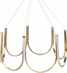 Beliani Lampa wisząca Beliani Żyrandol metalowy LED złoty PERQUENO