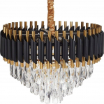 Beliani Lampa wisząca Beliani Żyrandol z kryształkami złoty ABELLAS