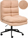 Beliani Krzesło biurowe ADDISON Boucle Brzoskwiniowy