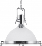 Beliani Lampa wisząca Beliani Lampa wisząca szklana biało-srebrna EBRON