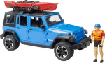Bruder Jeep Wrangler Rubicon Unlimited with kayak and figure, model vehicle