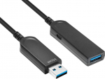 Microconnect Kabel USB MicroConnect USB-A - USB-A 25 m Czarny (Premium Optic fiber USB 25m,)