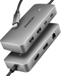 Axagon HMC-CUB83X2 USB hub 7in 1 10Gbps HDMI DP PD GLA