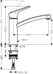 Hansgrohe Bateria kuchenna Hansgrohe Logis M31 stojąca chrom (71832000)