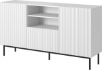 Cama Meble PAFOS chest of drawers on a black steel frame 150x40x90 cm white matt