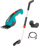Gardena Cordless Grass Shears ClassicCut Li Set, 3.6V (turquoise/black, Li-Ion battery 2.5Ah, with telescopic handle and wheels)