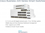 Cisco switch CBS220-24P-4X, 24xGbE RJ45, 4x10GbE SFP+, PoE+, 195W