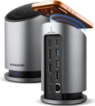 Axagon HMC-WL9 USB hub 9in1 HDMI DP GLAN PD wir cha