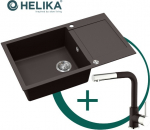 Helika Komplektas: virtuvės plautuvė ir mai&scaron;ytuvas su i&scaron;traukiama žarna HELIKA SQT104-120AWP+2383-120