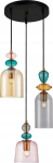 Italux Lampa wisząca Italux Italux Namos PND-27092-3A-MC-BRO lampa wisząca zwis nowoczesna modern metalowa szklany klosz miska 3x40W E27 czarna/multikolor