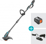 Gardena cordless grass trimmer PowerTrim 30/18V P4A (grey/turquoise, Li-Ion battery 4Ah, POWER FOR ALL ALLIANCE)