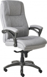 Beliani Fotel biurowy MAGNUS Len Szary