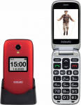 Evolveo Telefon kom&oacute;rkowy Evolveo EVOLVEO EasyPhone FS, vykl&aacute;pěc&iacute; mobiln&iacute; telefon 2.8'' pro seniory s nab&iacute;jec&iacute;m stoj&aacute;nkem (červen&aacute; barva)