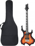 Vidaxl Gitara elektryczna z pokrowcem, brązowo-częściowyarna, 4/4, 39''