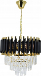 Zumaline Lampa wisząca Zumaline Elem Toledo 6260/4 TR BL lampa wisząca zwis 4x40W E14 złota/transparentna/czarna