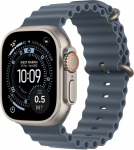 Apple Smartwatch Apple Watch Ultra 3 GPS + Cellular 49mm Natural Titanium / Ocean Band Niebieski (MEWH4QF/A)