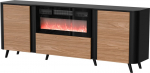Cama Meble Cama Volare chest of drawers 200 x 39 x 75 cm black/walnut + fireplace