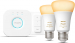 Philips Hue White ambience Stardikomplekt: 2 E27 nutikat pirni (1100) + h&auml;mardusl&uuml;liti