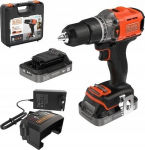 Black&Decker Wiertarko-wkrętarka Black&Decker Akumulatorowa wiertarka udarowa 18V 2x2Ah. Kof BCD383D2XK
