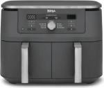 Ninja MAX 6-in-1 Dual Zone Hot Air Fryer DZ400EU (gray, 2,470 watts, 2 baskets 4.75 liters each)
