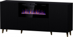 Cama Meble PAFOS chest of drawers with electric fireplace 180x42x82 cm matte black