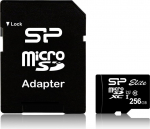Silicon Power m&auml;lukaart microSDXC 256GB Elite UHS-I Class 10 + adapter