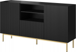 Cama Meble PAFOS chest of drawers on golden steel frame 150x40x90 cm matte black