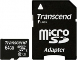 Transcend Karta Transcend MicroSDXC 64 GB Class 10 UHS-I  (TS64GUSDXC10)